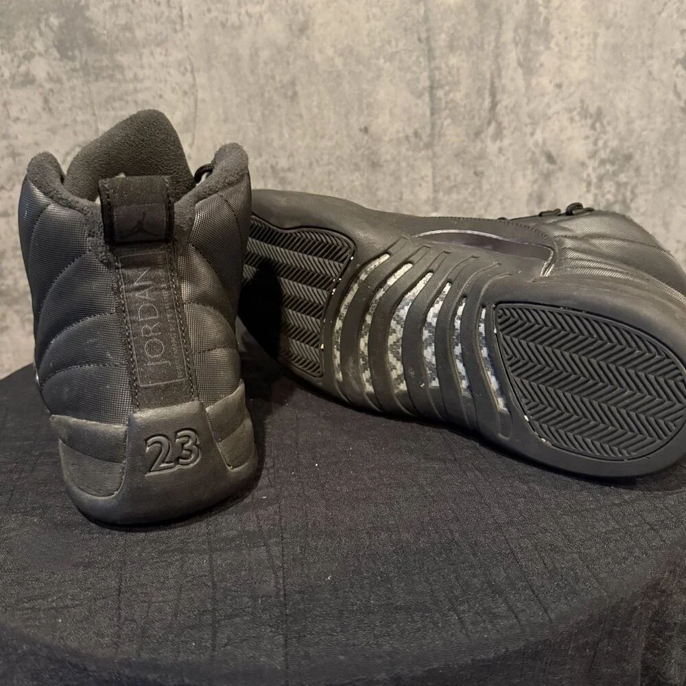 Jordan 12 Retro Winterized 'Triple Black' (reflective, NOT DUST) - Men's Size 15 - Picture 4 of 5